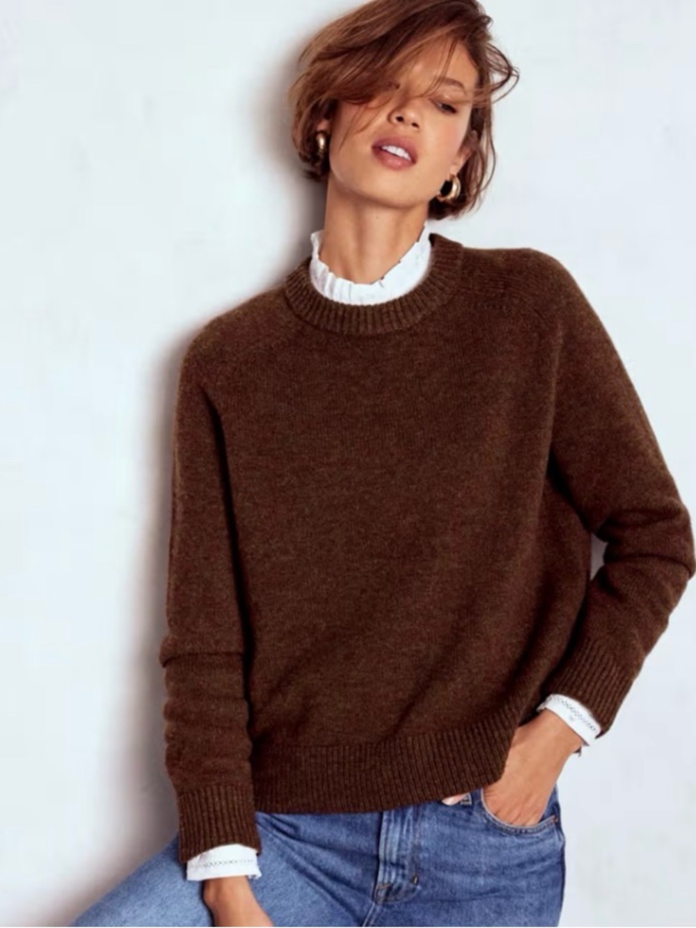 Boden Crewneck wool Sweater in Brown never worn perfect condition